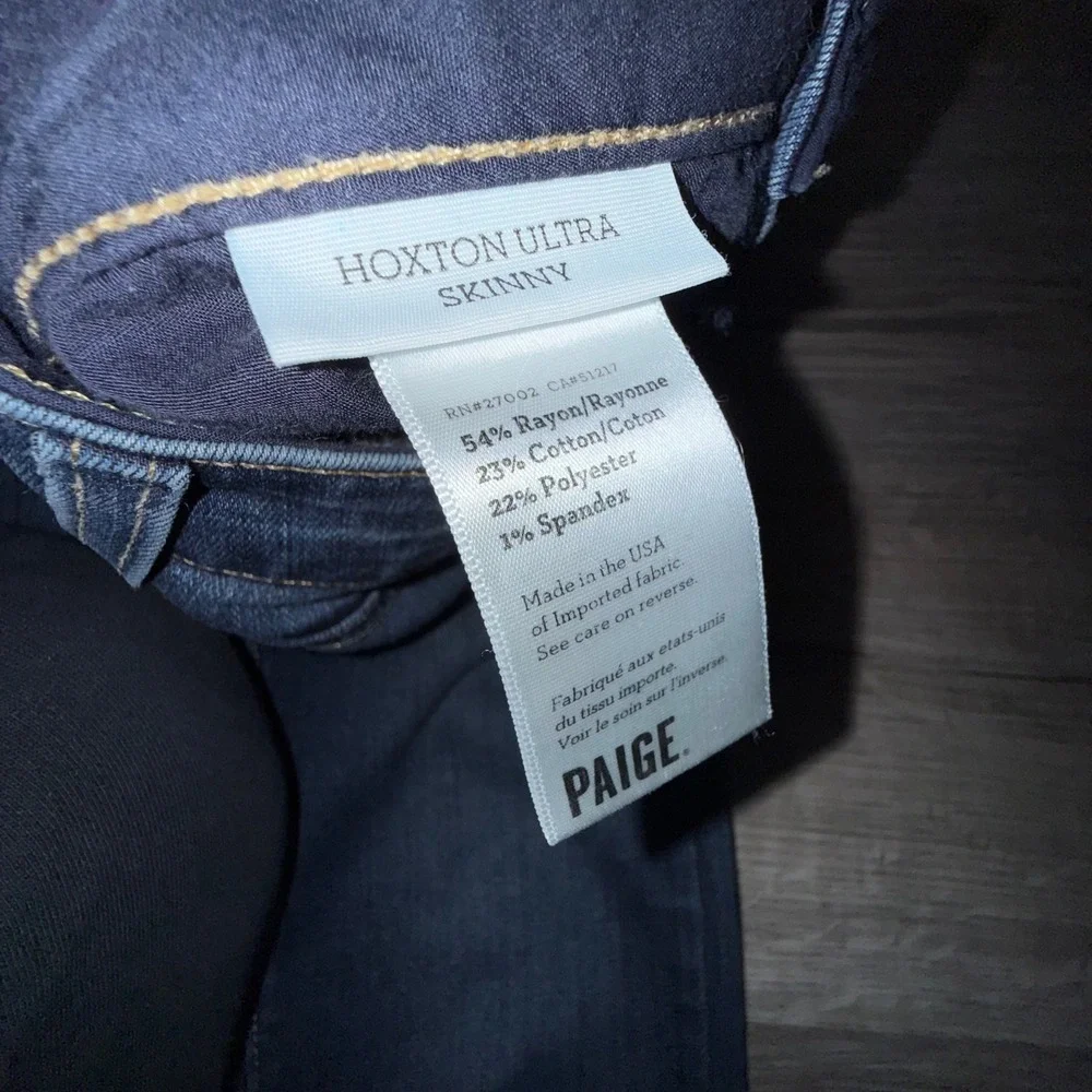 PAIGE Hoxton Ultra Skinny Jeans Dark Wash Size 26 High Rise Stretch Denim - Picture 4 of 11